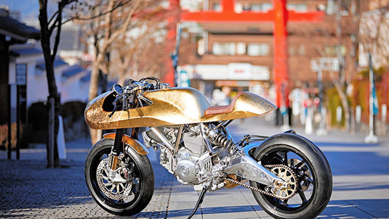 gold leaf ducati scramber custom rumble